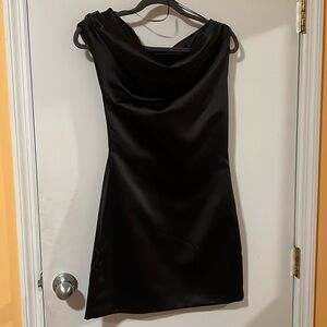 Black Short Sleeve Mini Dress Size S by Zara